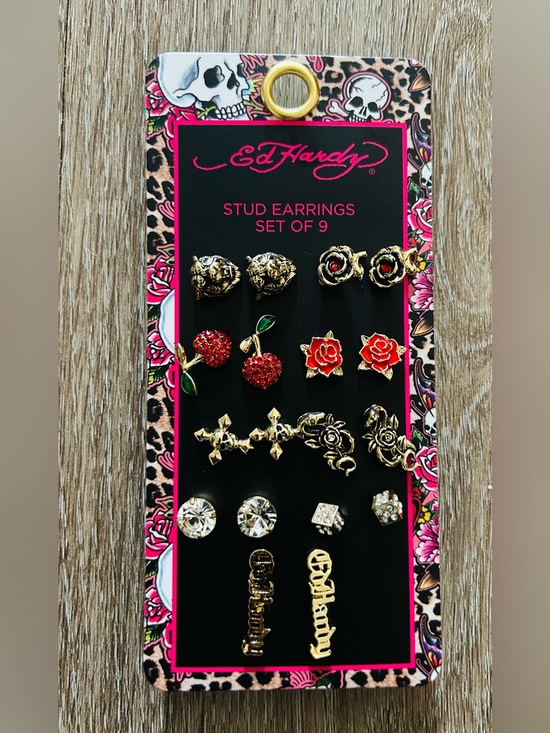 Ed Hardy Jewelry - Ed Hardy Gold-tone Stud Earring Set of 9